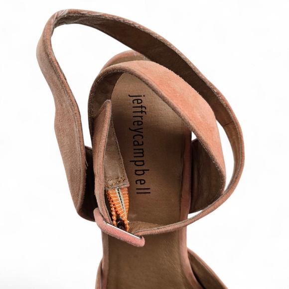 Jeffrey Campbell Platform Heels – Suede Wooden Chunky Sandals 9.5 - Picture 6 of 7